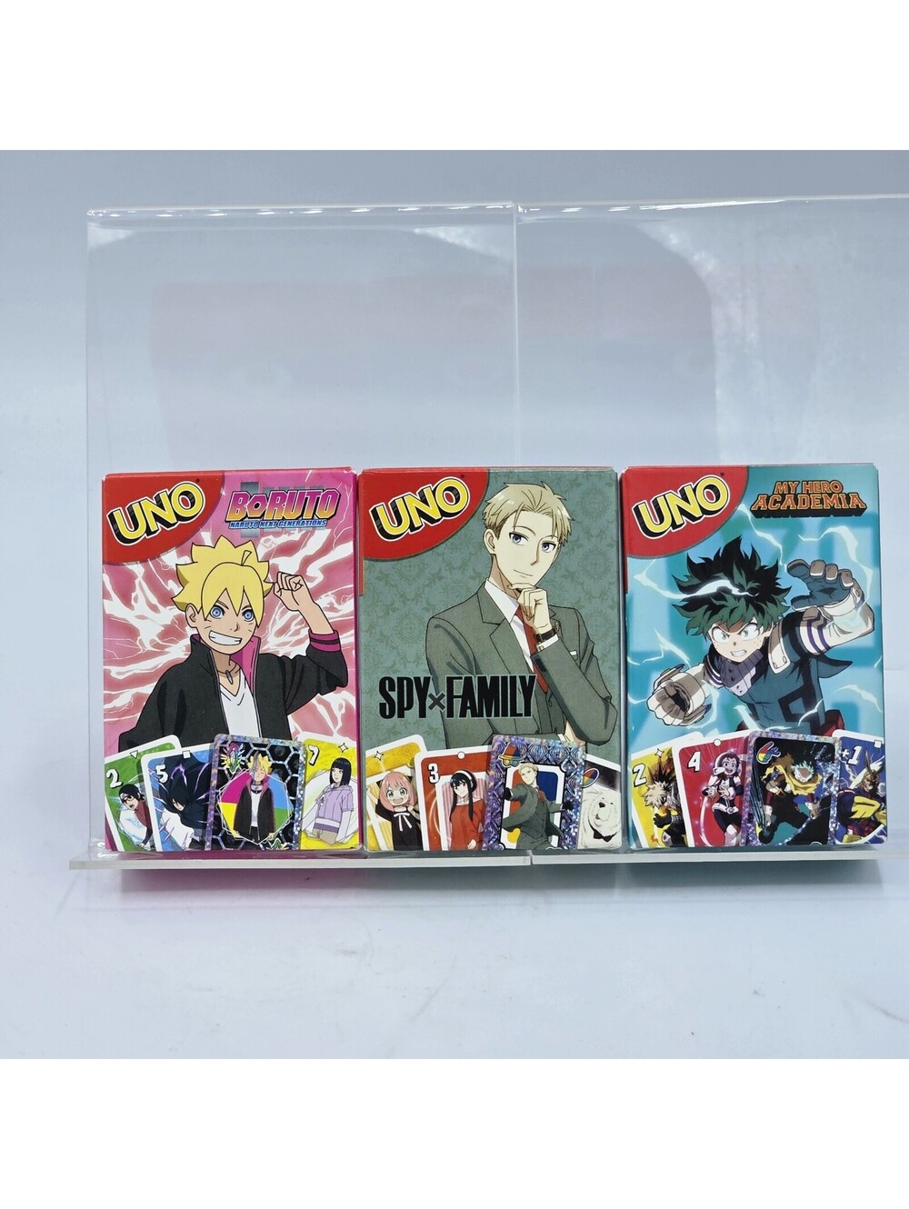 2026 McDonald's Canada UNO Anime Lot of 3 Boruto Spy x Family My Hero Academia
